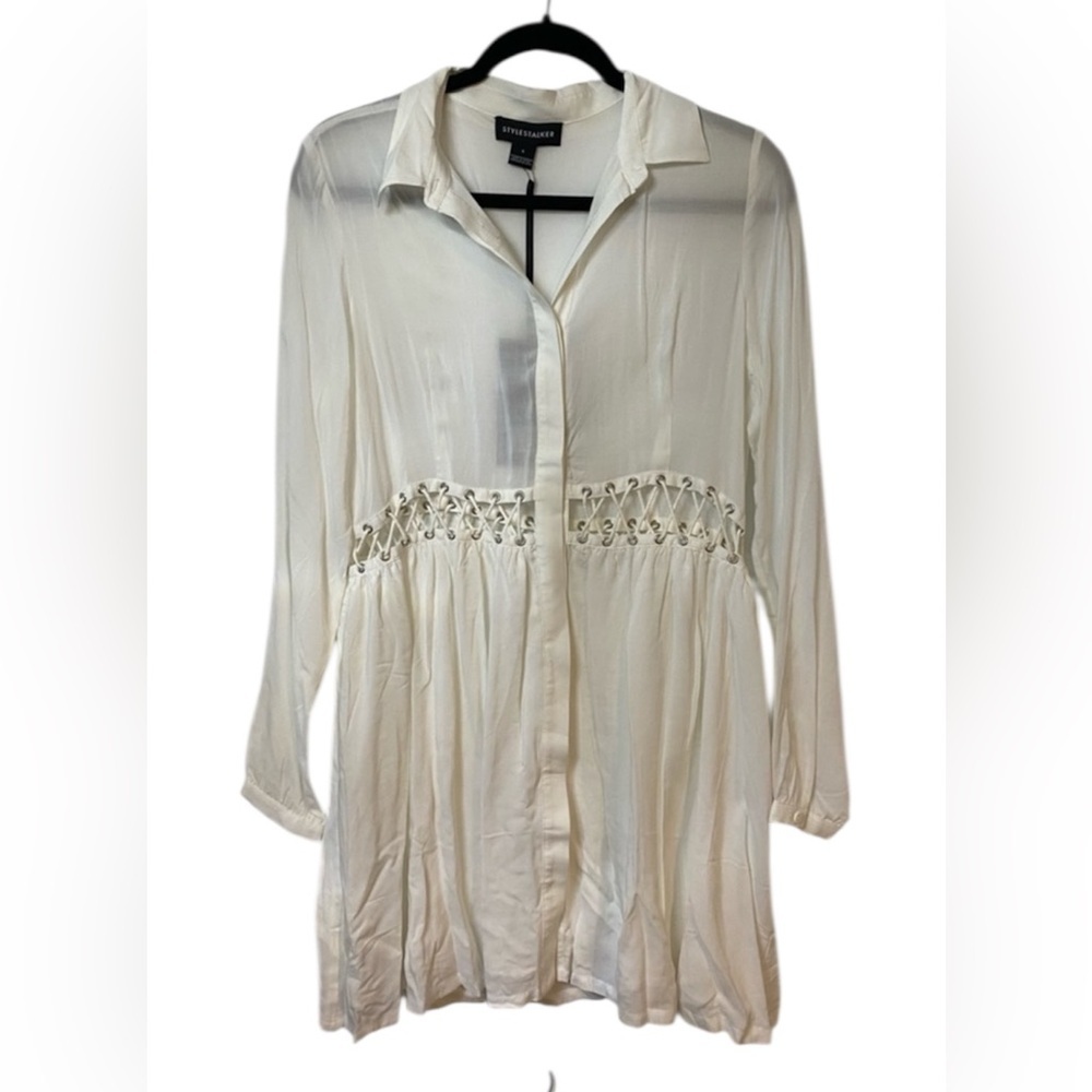 NWT sexy white shirtdress Stylestalker size S​